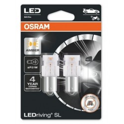 Диодна крушка (LED крушка) 12V, P21W, BA15s, Osram оранжева светлина